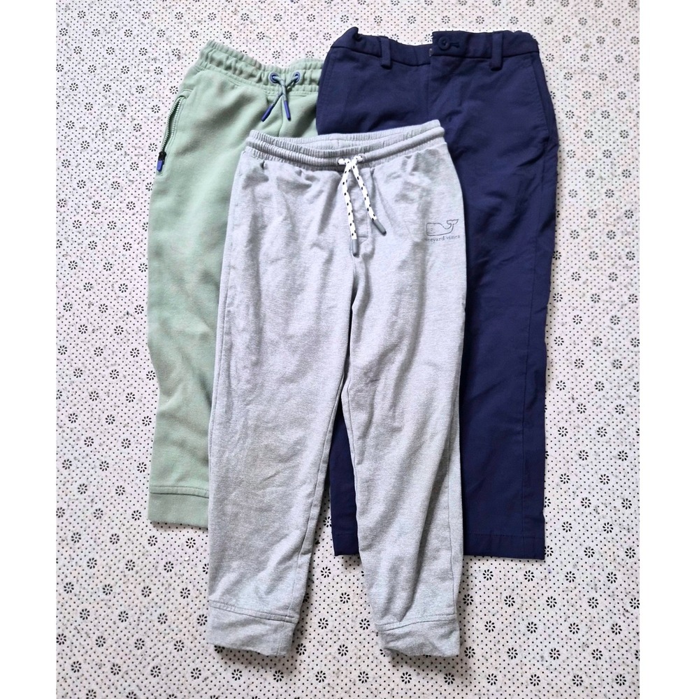 Vineyard Vines Performance Boys Pants Bundle Size 6 Gray Sage Navy Joggers Chino